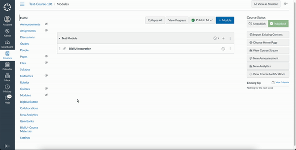 Sign in to your LMS the way you normally do. Open the course you teach and look for “BibliU,” “Course Materials,” or a similarly named link in the course menu. If a cookie banner appears, click Accept cookies so BibliU can load your library.