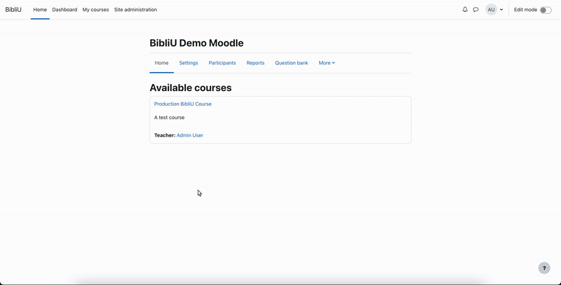 Sign in to your LMS the way you normally do. Open the course you teach and look for “BibliU,” “Course Materials,” or a similarly named link in the course menu. If a cookie banner appears, click Accept cookies so BibliU can load your library.