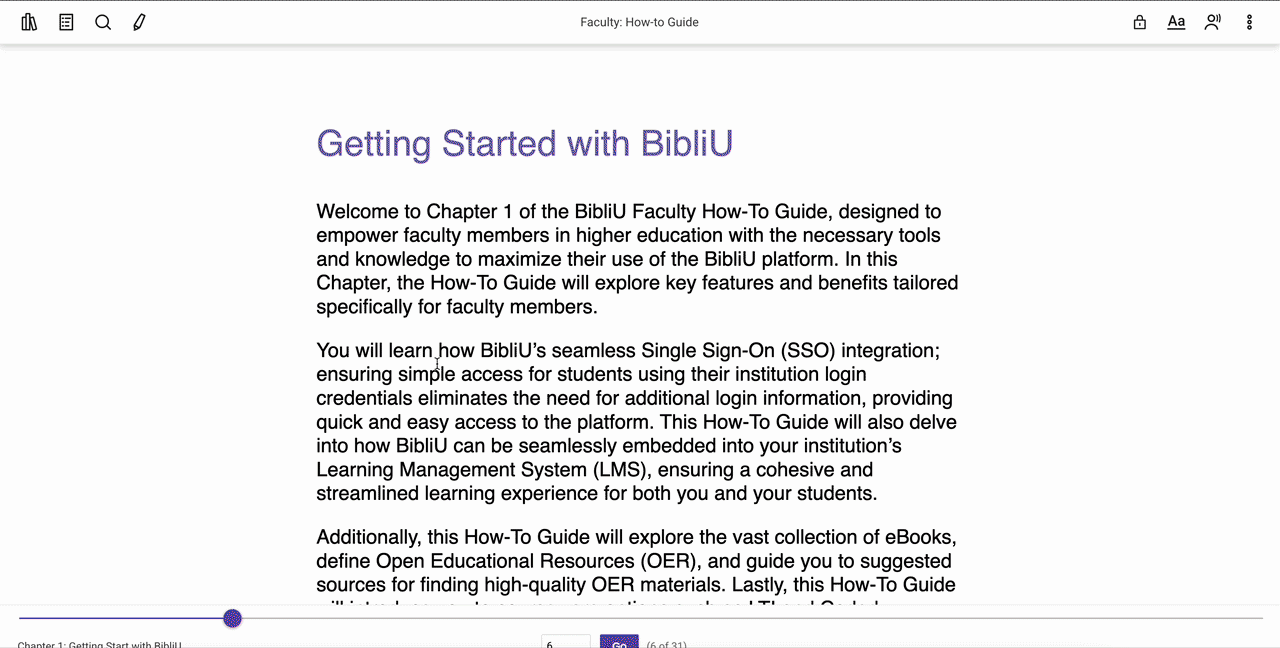 Screenshot explaining Bibliu Reader speedreader